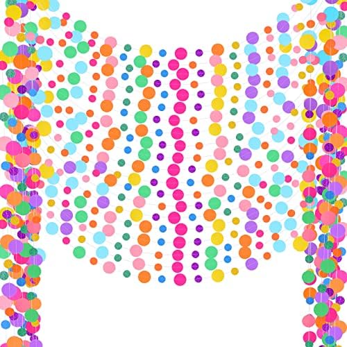 Outus 20 Pieces Dot Garland Banner Hanging, Rainbow by Outus