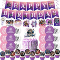 Birthday Party Decorations Singer Themed Party Supplies Set with Happy Birthday Banner, Balloons, Hanging Swirls Cake Toppers and Cupcake Toppers for Fans Birthday Party by YUNKELIU
