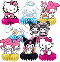 8Pcs Kawaii and Friends Honeycomb Table Centerpiece,Cats and Friends Birthday Party Supplies Table Decorations for Kids Party Decorations by BNFUO