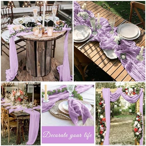 20 Pack Cheesecloth Table Runner 20 x 120 Inch, Lavender - Image 7