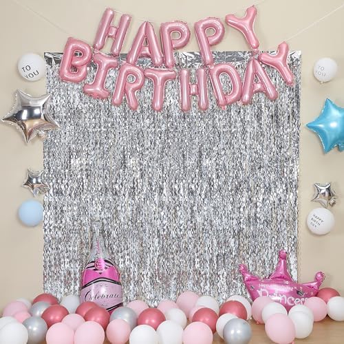 3 Pack Wave Silver Tinsel Curtain - 3.3x6.6 Feet Foil Streamers Birthday Party Decorations Wedding Background Decor Photo Booth Props - Image 6