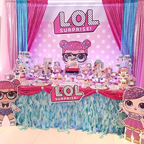Hot Pink Sequin Backdrop 2 Panels 2FTx8FT Photo Backdrop Curtains Glitter - Image 2