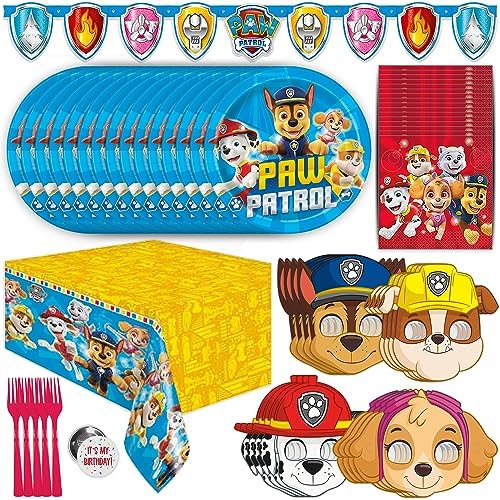 Paw Patrol Birthday Decorations & Party Supplies with Mask Party Favors by Unique