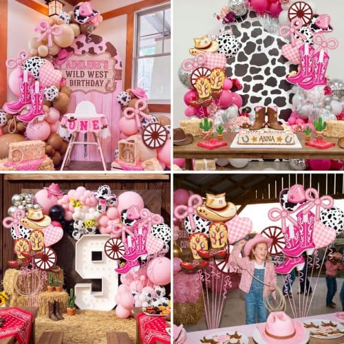 MiniInflat 16 Pcs Pink and Brown Cowgirl Party Balloons Decorations - Image 5
