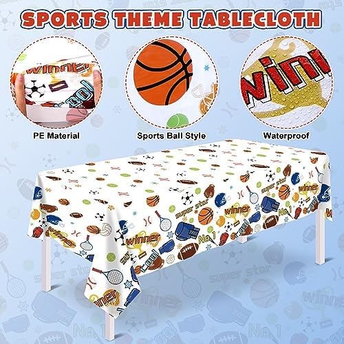 Winrayk 130Pcs Sports Birthday Party Decorations Supplies Sports Balloon Arch Backdrop Tablecloth Football Soccer Baseball Glove Basketball Volleyball Balloon Kid Sport Themed Birthday Party Supplies - Image 4
