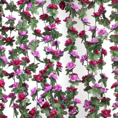 2 Pcs 16.5Ft Flower Garland Rose Vines, Orange Floral Garland Flower Vines by MARTINEMALL