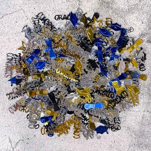 Blue Graduation Confetti Grad Congrats Diploma Hat Star Shape Table Scatters Confetti for Graduation Decorations Graduation Party Supplies Decorations Confetti Party Sets - Image 5