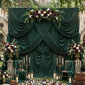 40ftx10ft Hunter Green Backdrop Curtains for Party Background, Wrinkle Free 8 Panels Silky Fabric Green Photo Backdrop Drapes Back Drop Cloth Drapery for Wedding Birthday Photography Decor by CO-AVE