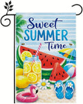 Summer Garden Flag 12x18 Inch, Sweet Summer Time Beach Watermelon Garden Flag, Double Sided Outdoor Decorative Yard Flag for Lawn Porch Patio by ActFirst