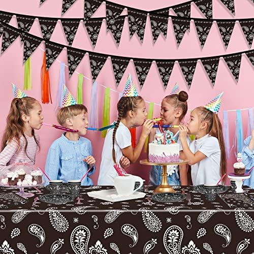 Tegeme 123 Pcs Western Cowboy Party Tableware Set for 30 Guests, Black - Image 5