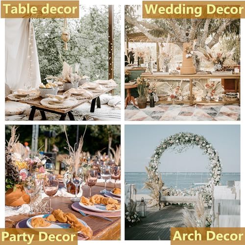 Dried Pampas Grass Decor, 128PCS Pampas Grass with Bunny Tails Dried Flowers, Reed Grass Bouquet for Wedding, Boho Flowers, Home Table Decor, Rustic Farmhouse Party - Image 6