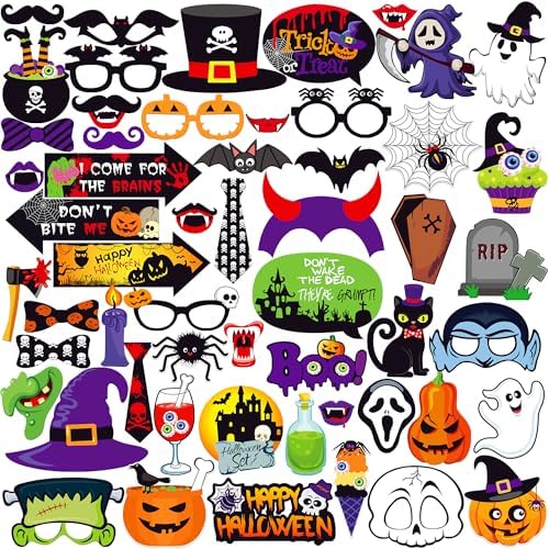 KatchOn Halloween Photo Booth Props, Pack of 56 by KatchOn