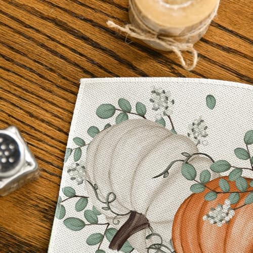 Artoid Mode Pumpkin Eucalyptus Fall Wedge Placemats Set of 4-12 x 18 Inch - Image 7