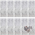 10 Pack Silver Backdrop Curtain 3.2ft x 8.2ft Metallic Tinsel Foil Fringe Curtains Photo Booth Background for Birthday Party Decoration Baby Shower Engagement Wedding Christmas Decoration (Silver) by Ohiyoo