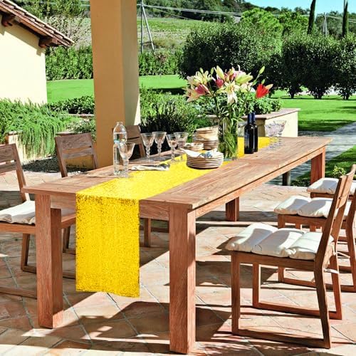 10 Packs 12 x 72 inches Yellow Sequin Table Runner - Image 6