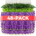 Alotiki Purple Wisteria Hanging Flowers, 48 Pack Fake Hanging Flowers by CreateABetterLife