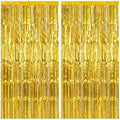 2 Pack Gold Fringe Curtain Backdrop Tinsel Streamers Birthday Party Decorations Christmas Photo Booth Backdrop Halloween New Year Graduation Baby Shower Theme Party Decorations by BOMSI