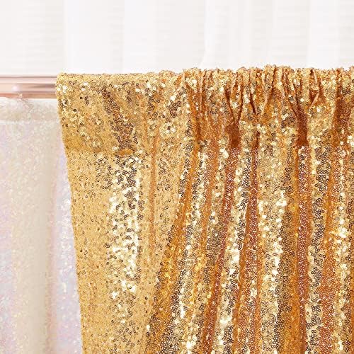 Poise3EHome Gold Sequin Backdrop, 20Ft x 10Ft Glitter Photography Background Curtains for Party Baby Shower Wedding Birthday Christmas Thanksgiving Halloween Decoration - Image 4