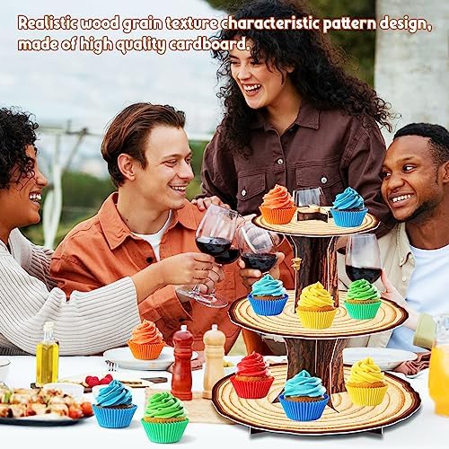 BenLouis Wooden 3Tier Cupcake Stand Birthday Party Decorations - Image 5