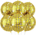 6pcs 22 Inch Gold Disco Ball Balloons, Gold Big Disco Balloons, 4d Large Foil Aluminum Balloon For Birthday Baby Shower 70s 80s 90s Theme Party Wedding Engagement Graduation New Year Decoration by Paready