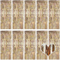 10 Pack Champagne Gold Backdrop Curtain 3.2ft x 8.2ft Metallic Tinsel Foil Fringe Curtains Photo Booth Background for Birthday Party Decoration Engagement Wedding Christmas Decor (Champagne Gold) by Ohiyoo