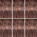 Voircoloria Brown Foil Fringe Backdrop Curtains, 3.3x6.6ft, 6pcs by Voircoloria