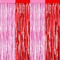 4 Packs Pink and Red Foil Fringe Curtain, Pink Red Metallic Tinsel Backdrop for Birthday, Baby Shower, Princess Bachelorette Party, Valentines Party Decorations Supplies by BSRESIN