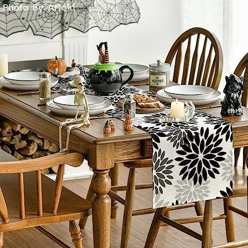 Artoid Mode Black Dahlia Halloween Table Runner 13x36 Inch - Image 4