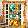 BlissYard Fall Door Cover Football Decor Pumpkin Helmet Autumn 35x71 Inch by BlissYard