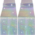 durony 2 Pack Mirror Disco Party Table Runner, 11 x 108 Inch, Silver Laser by durony