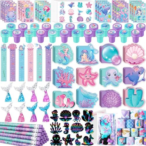 BenLouis 240Pcs Mermaid Stationery Set Party Favors for Kids by BenLouis