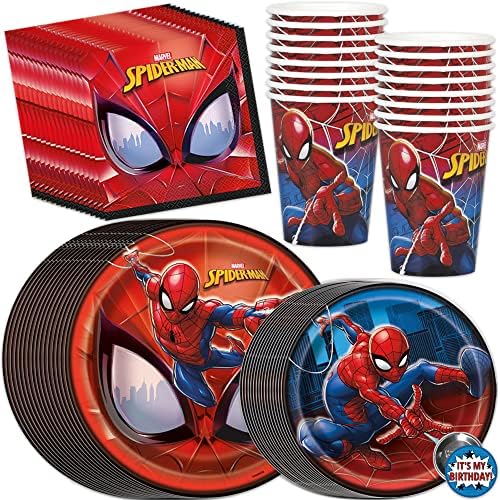 Spiderman Birthday Decorations Party Supplies - Complete Tableware Set by Unique
