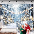 Winter Snowy Scene Forest Scene Backdrop Christmas Wonderland Snowflake Xmas Trees Landscape Photography Background for Family Holiday Party Decorations Banner Photo Studio Prop 15X10FT by Unknown