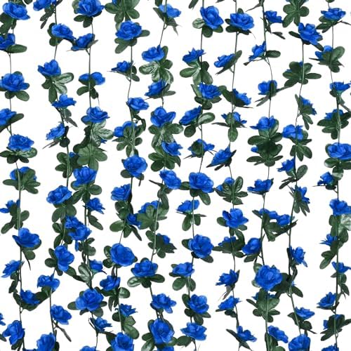 5 Pcs 41Ft Flower Garland Rose Vines, Sapphire Floral Garland Flower Vines by MARTINEMALL