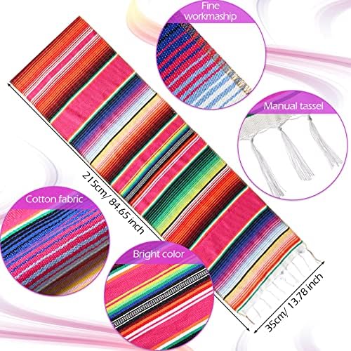 Tegeme 12 Pcs Mexican Table Runners 14 x 84 Inch Cotton,Novel Style - Image 2