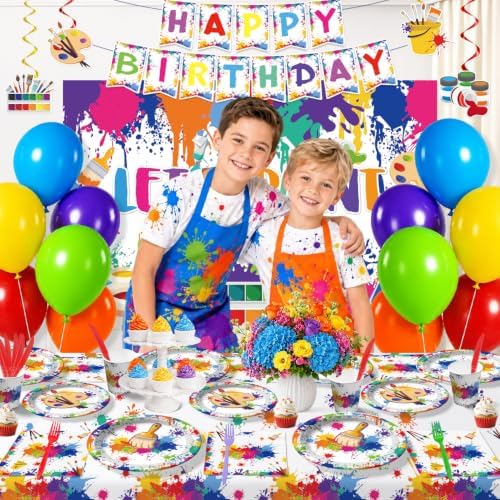 Xynic 145pcs Paint Party Decorations for Art Lovers, Serves 20 - Image 4