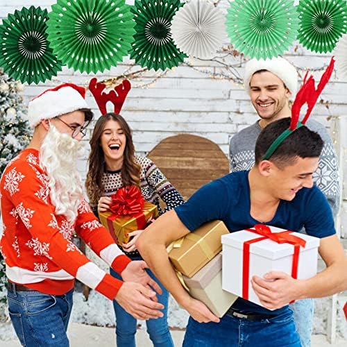 BEISHIDA Honeycomb Round Paper Fans Green White Hanging Party Decoration - Image 4