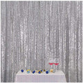 Poise3EHome Silver Sequin Backdrop,7FT x 7FT Sequin Photography Backdrop Curtain for Party Decoration, Silver by Poise3EHome