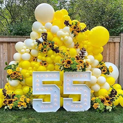 Voircoloria 130pcs Yellow Balloons Garland Arch Kit, 18 12 10 5 Inch - Image 6