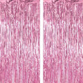 2 Pack Thickened Pink Metallic Foil Fringe Curtains Streamer Rip Resistant Shimmer Tinsel Photo Booth Backdrop for Birthday Wedding Christmas Bachelorette Party Decorations 3.28ft x 6.56ft by Unknown
