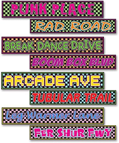Beistle , 12 Piece 80's Street Sign Cutouts, 4'' x 24'' by Beistle