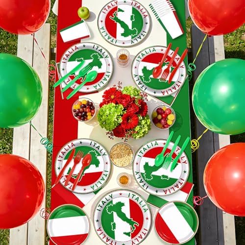 170Pcs Italian Birthday Plates and Napkins Cups Party Supplies Serves 24 ﻿ - Image 6