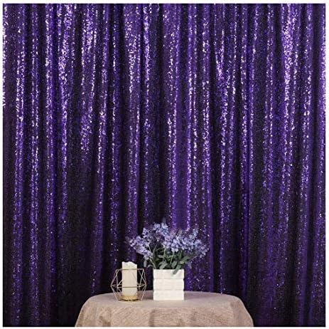 Poise3EHome Purple Sequin Backdrop, 6Ft x 8Ft Glitter Photography Background Curtains for Halloween Party Wedding Birthday Decoration by Poise3EHome