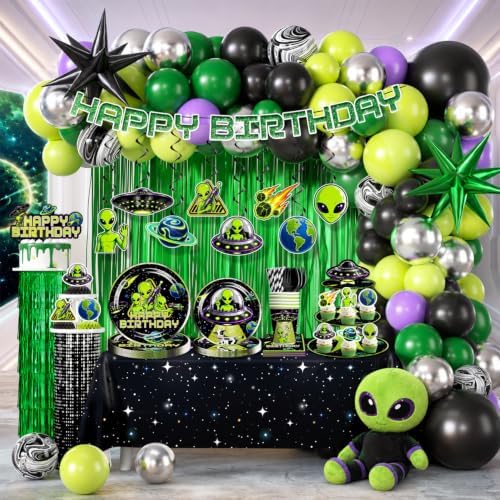 307pcs Fexivo Alien Birthday Decorations, All-in-One, Set for 25 Guests by Unknown