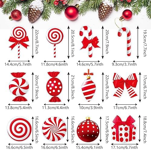 Christmas Hanging Swirls Decorations - Red White Christmas Party Decorations Xmas Peppermint Candy Cane Hanging Ceiling Decor for Home Xmas Winter Holiday Party Decor - Image 6