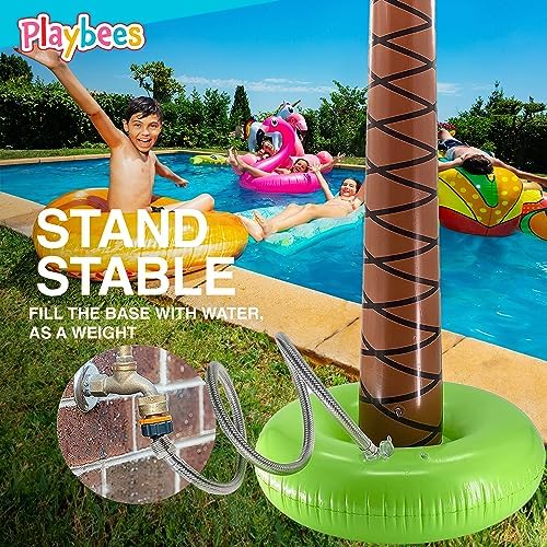 Playbees Giant Inflatable Palm Trees, 66 Inch (5.5 FT), 8 Pack, Tropical Luau Party Decorations for Beach, Poolside, Hawaiian Theme and Outdoor Events, Easy Inflation - Image 3