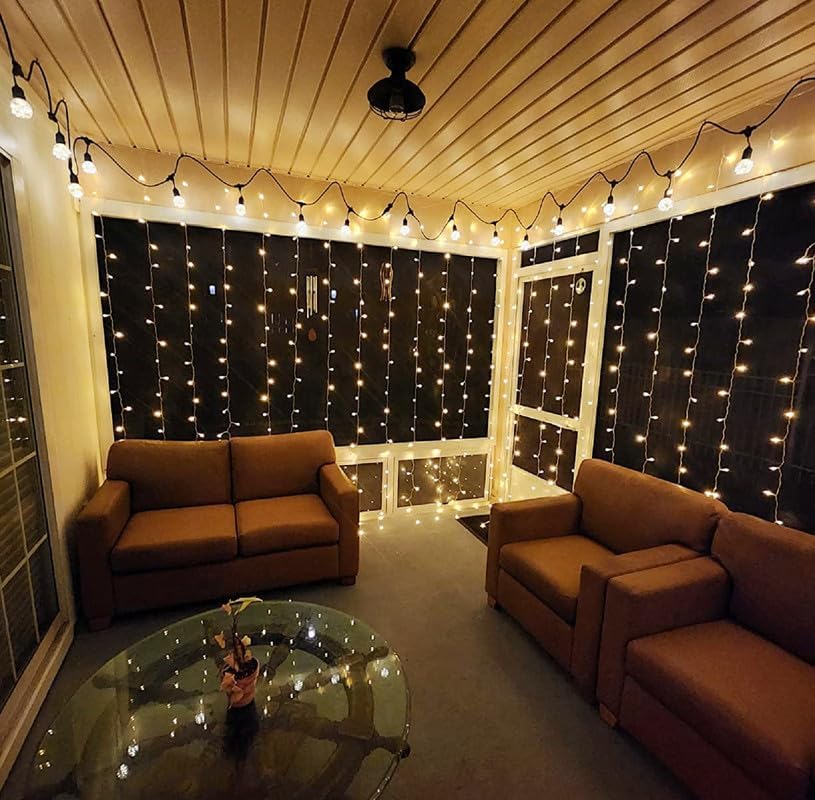Lighting EVER 594 LED Curtain Lights, 20×10 ft Plug in Hanging Fairy Lights - Image 3
