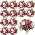 Geosar 16 Bundles Artificial Peonies Flowers,Dusty Pink, Dusty Rose by Geosar