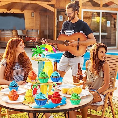 BenLouis 3Tier Hawaiian Cupcake Stand Birthday Party Decorations - Image 5