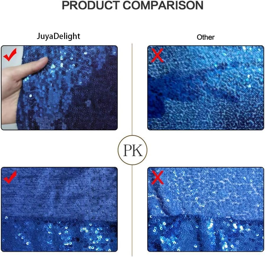 Juya Delight Navy Blue Sequin Backdrop Curtain 6FT X 6FT Glitter Shimmer Photo Backdrop Curtains for Birthday Party Birthday Decoration - Image 6